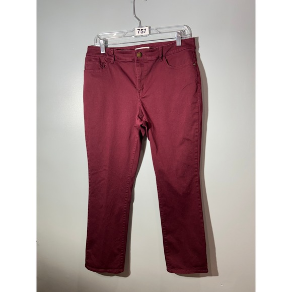Coldwater Creek Pants - Coldwater Creek Natural Fit Burgundy Straight Leg Pants Womens P12 Petite Wine